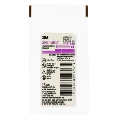 3M Steri-Strip Reinforced Adhesive Skin Closure (#R1540) - 0.125" x 3" (50 / Box)