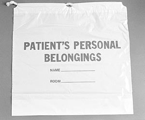 BAG PATIENT BELONGING DRAWCORDPERSONAL BAG 250/CS(550124)