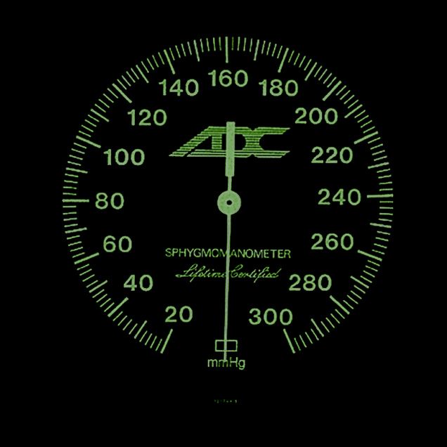 ADC 800GP Gold Plated Aneroid Gauge for Diagnostix 700/778 Pocket Sphygmomanometers - Luminescent Dial
