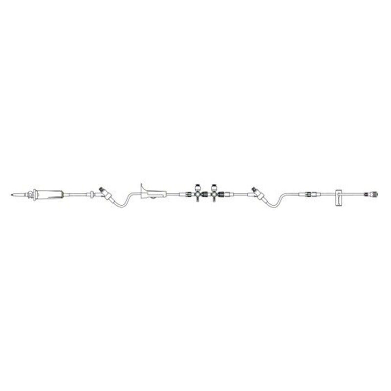 B. Braun Anesthesia IV Set with Two CARESITE Injection Sites - Two High-Flow ULTRAPORT Stopcocks - 15 drops/mL, 24 mL Priming volume, 130 in (330 cm) Length