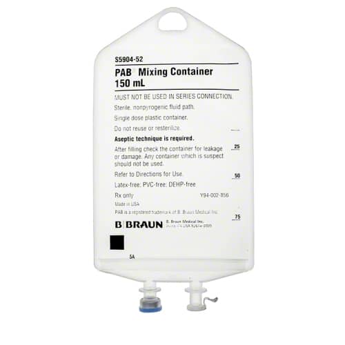 B. Braun Empty 150 mL PAB Partial Additive Bag