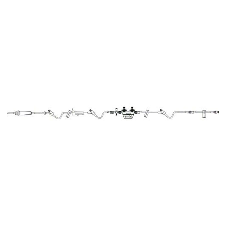 B. Braun IV Administration Set with Manifolds - 3 CARESITE Injection Sites and Manifold - 15 drops/mL, 21.3 mL Priming Volume, 125 in (317.5 cm) Length