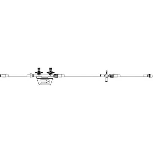 B. Braun IV Extension Sets with Manifolds and Stopcocks - with Normally Closed Dual Manifold, In-line Backcheck Valve, and Four-way Stopcock