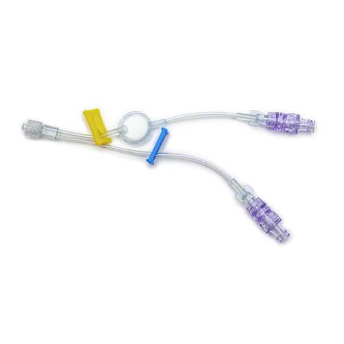 B. Braun Nexus TKO Anti-Reflux Needleless Connector - 6" Removable Bifurcated Microbore Extension Set with Non-Removable Slide Clamps