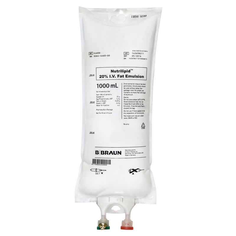 B. Braun Nutrilipid 20% Soybean Oil IV Fat Emulsion - 1,000 mL Flexible Container