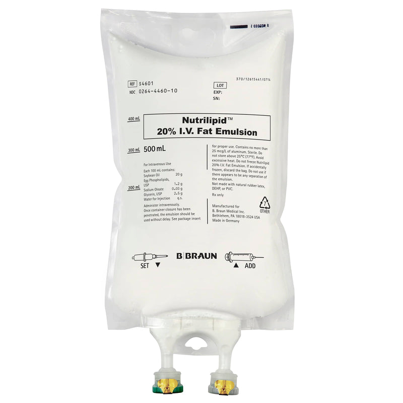 B. Braun Nutrilipid 20% Soybean Oil IV Fat Emulsion - 500 mL Flexible Container
