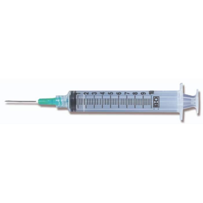 BD 10 ML Syringes & Needles - 10 mL Syringe/ Needle Combination, Luer-Lok Tipp, 21 G x 1"