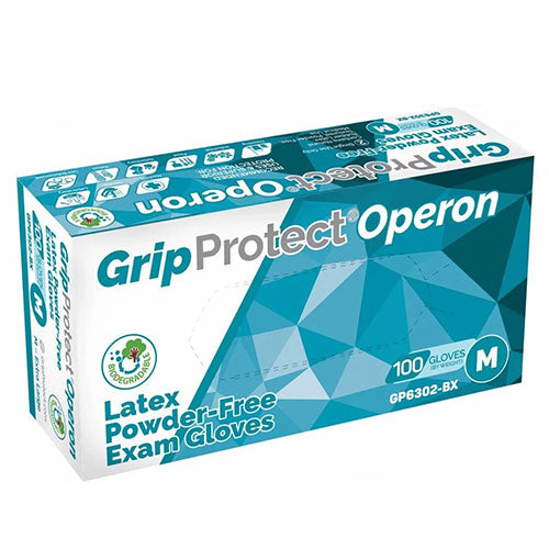 GripProtect Operon Latex Exam Gloves - Medium