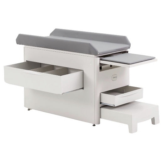 Brewer Versa Exam Table with Pediatric Top and Stirrups - Open Drawers