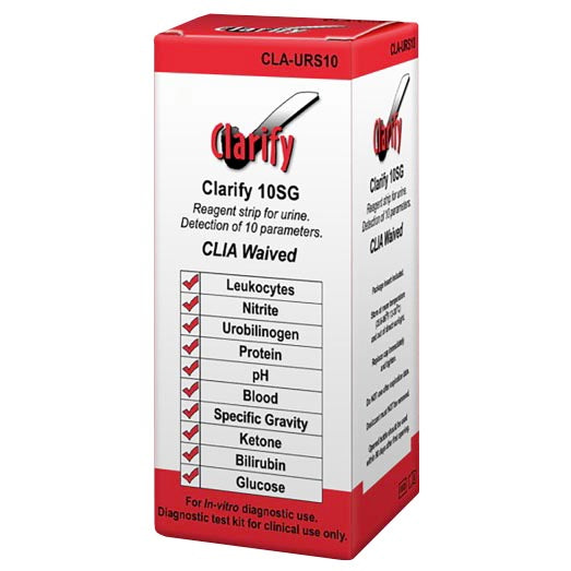 Clarity Diagnostics Clarify 10 SG Urine Reagent Test Strip