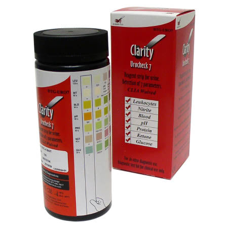 Clarity Diagnostics Clarity Urocheck 7 Urine Reagent Test Strip