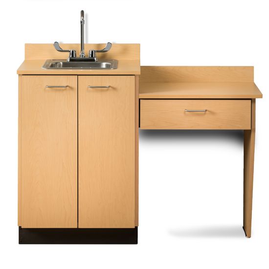 Clinton 24" Base Cabinet Set with 2 Doors and Desk - Maple