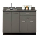 Clinton 48" Base Cabinet with 4 Doors, 2 Drawers, and Sink - Slate Gray