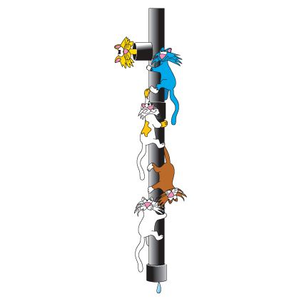Clinton Downspout Cats Wall Sticker