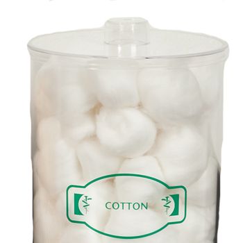 Clinton Labeled Clear Plastic Sundry Jars - Cotton