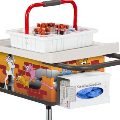 Clinton Pediatric Alley Cats and Dogs Phlebotomy Cart - Glove Box Holder