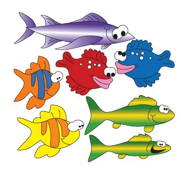 Clinton School of Fish (Right Facing) Wall Sticker