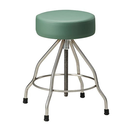 Clinton Stainless Steel Stool - with Upholstered Seat and Rubber Feet