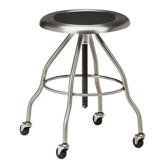 Clinton Stainless Steel Stool - with Casters