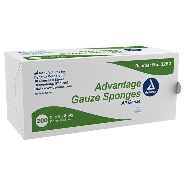 Dynarex Advantage Surgical Sponges - 2" x 2" - 8 Ply