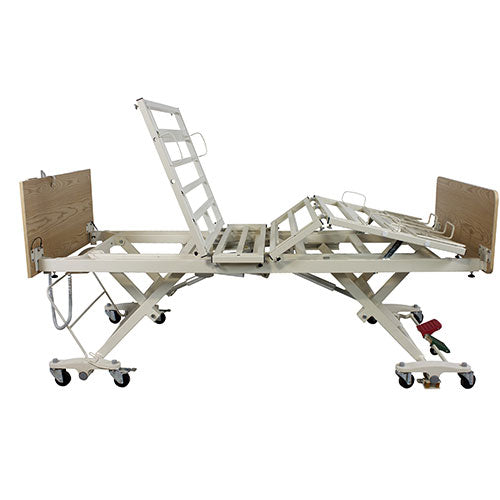 Dynarex DB300 Bariatric Low Bed - Side View, Raised