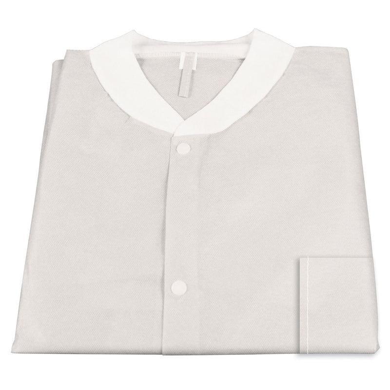 Dynarex Disposable Lab Jacket With Pockets - White