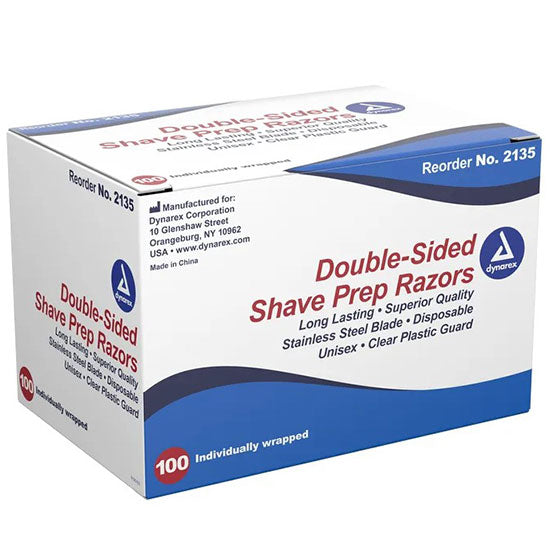 Dynarex Double-Sided Shave Prep Razors - Box