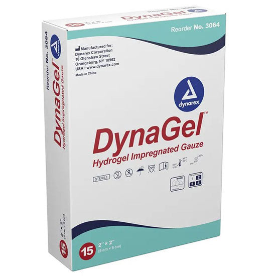 Dynarex DynaGel Hydrogel Impregnated Gauze Dressing - Box