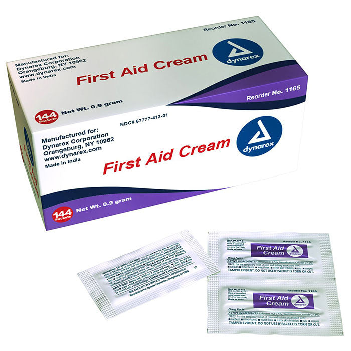 Dynarex First Aid Burn Cream - 0.9 g Packet (1728/Case)