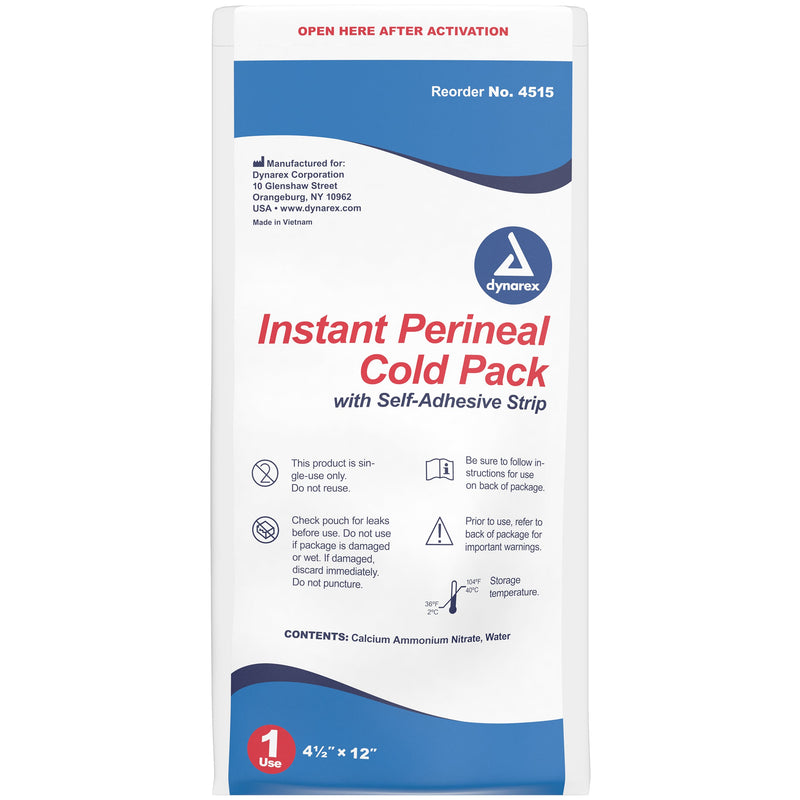 Dynarex Instant Cold Pack - Perineal Pack with Self-Adhesive Strip - 4.5" x 12"