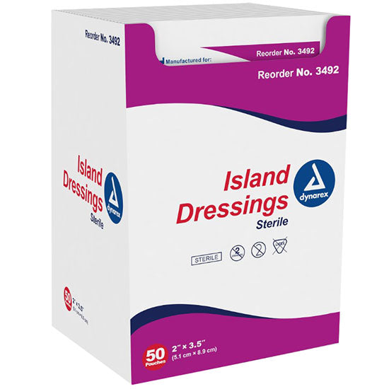 Dynarex Island Dressing - Sterile - 2" x 3.5" - Box