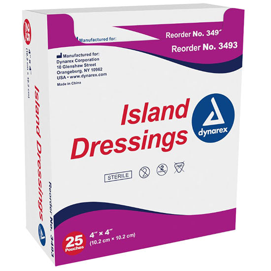 Dynarex Island Dressing - Sterile - 4" x 4" - Box