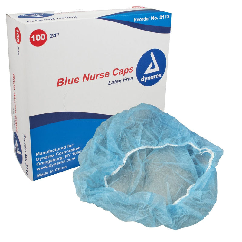 Dynarex Nurse Caps - 24" Blue