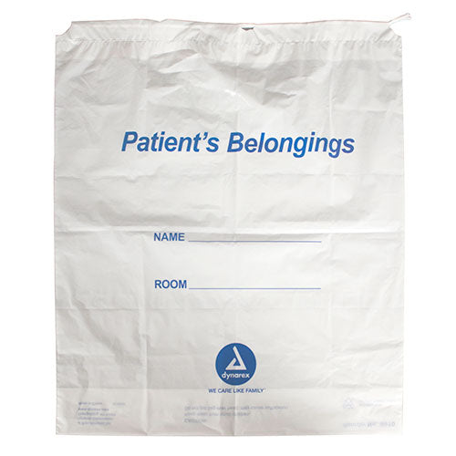Dynarex Patient Belonging Drawstring Bag - White