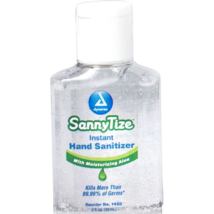 Dynarex SannyTize Instant Hand Sanitizer - 2 oz - Square Bottle