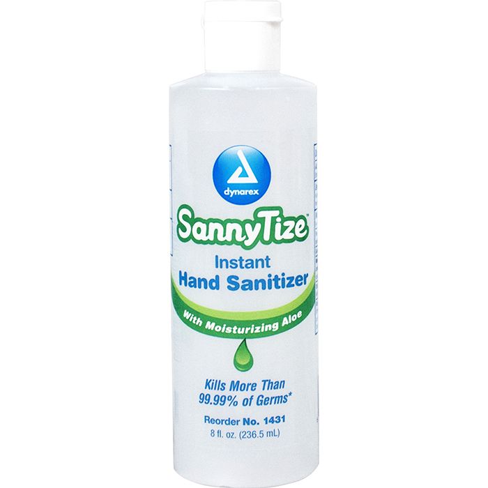 Dynarex SannyTize Instant Hand Sanitizer - 8 oz - Round Bottle