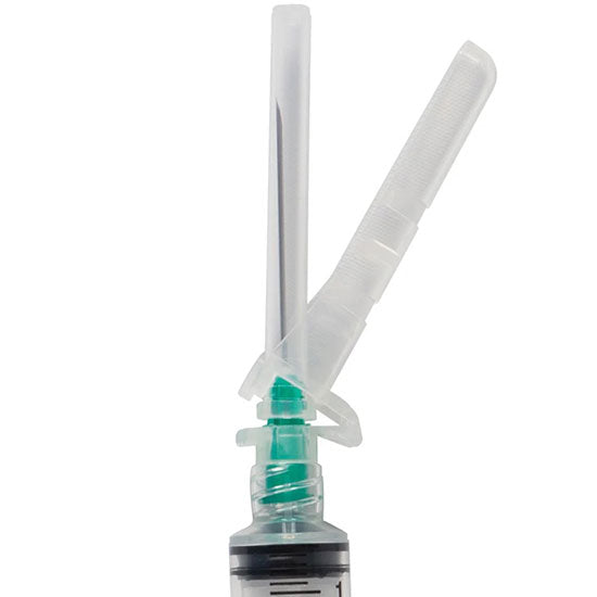 Dynarex SecureSafe Syringe with Safety Needle - Needle Close-Up