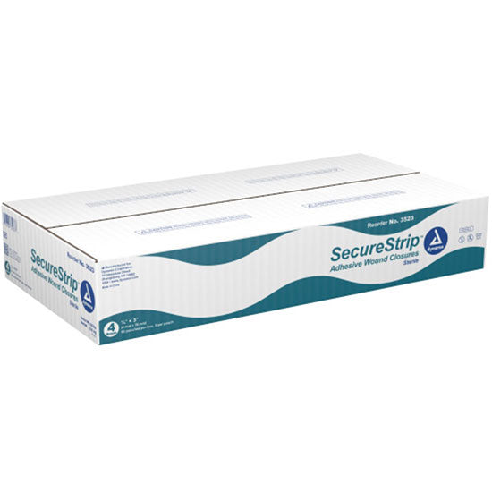 Dynarex SecureStrip Adhesive Wound Closure - Sterile - 0.25" x 3" - Case