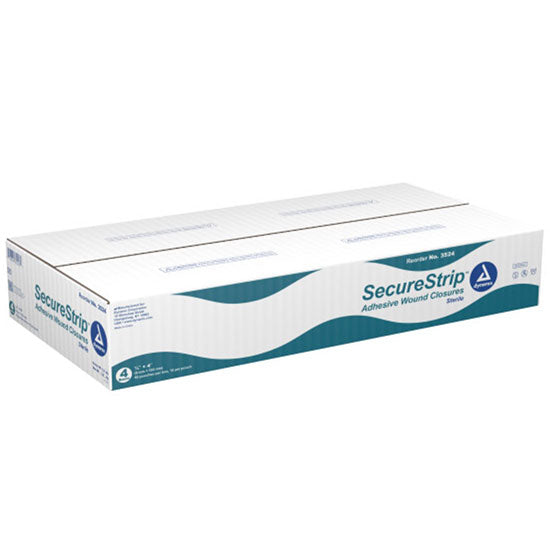 Dynarex SecureStrip Adhesive Wound Closure - Sterile - 0.25" x 4" - Case