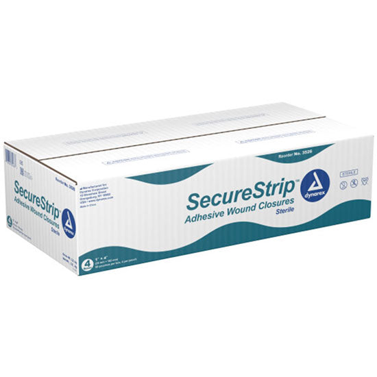 Dynarex SecureStrip Adhesive Wound Closure - Sterile - 1" x 4" - Case