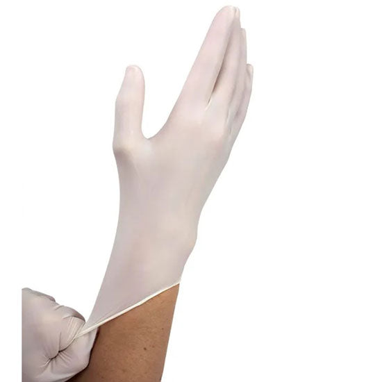 Dynarex Sensi Grip Latex Exam Gloves - Donning