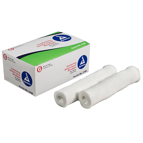 Dynarex Stretch Gauze Bandage Roll - Non-Sterile - 6"
