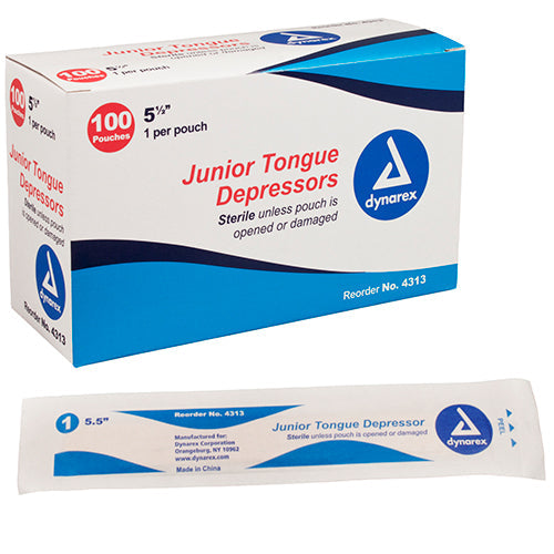 Dynarex Tongue Depressor - Junior - Sterile - 5.5"