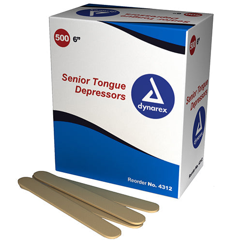 Dynarex Tongue Depressor - Senior - Non-Sterile - 6"