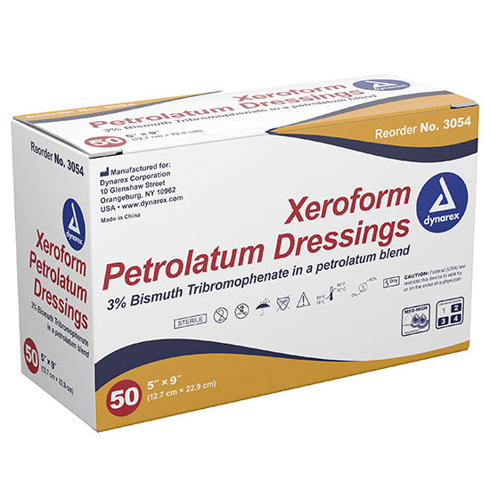 Dynarex Xeroform Petrolatum Dressing - 5" x 9" - Box