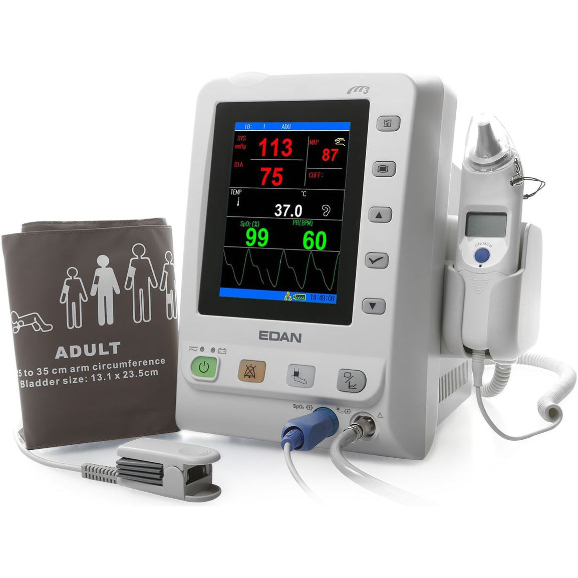 Edan M3 Vital Signs Monitor with accessories