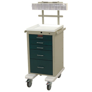 Harloff 3245K-ANS Five Drawer Anesthesia Mini-Cart - Keylock & Specialty Package