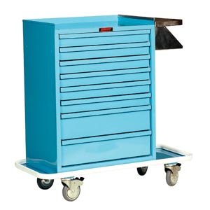 Harloff 6030 Stainless Steel 8 Drawer Cast Cart W/Multiple Locking Options