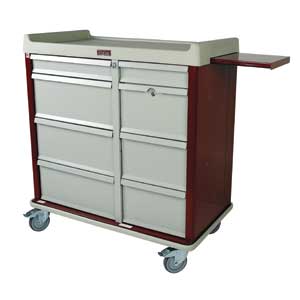 Harloff SL602PC Standard Line 600 Punch Card Medication Cart with Double Wide Narcotics Drawer