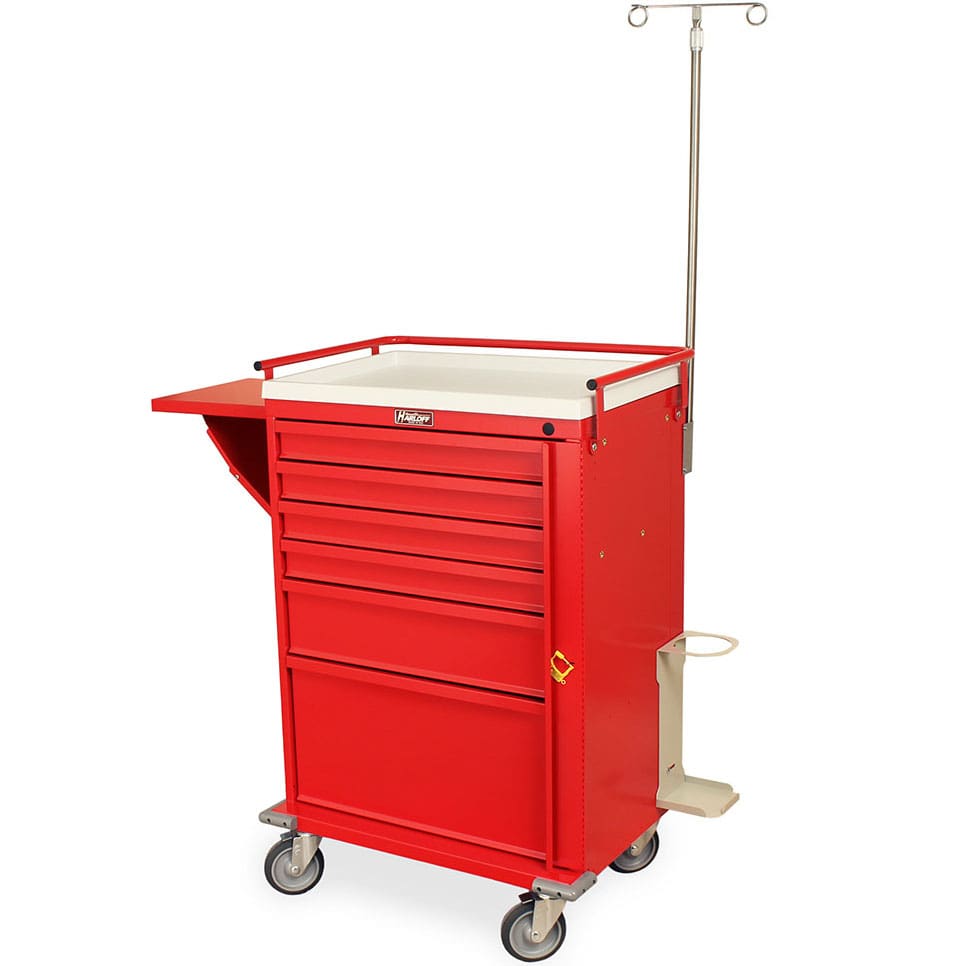 Harloff V30-6EMG V-Series Emergency Crash Cart with Deluxe Emergency Accessory Package